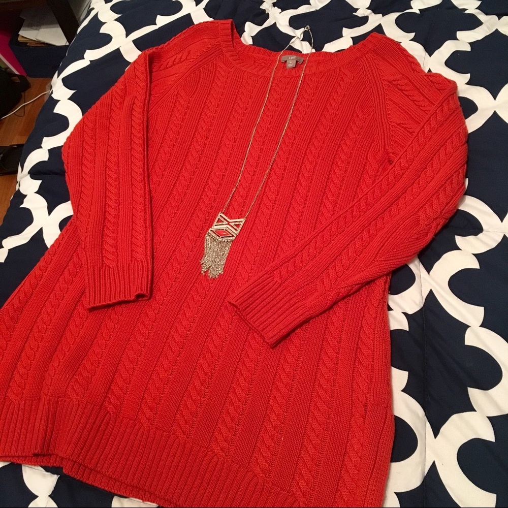J.jill burnt orange long sweater